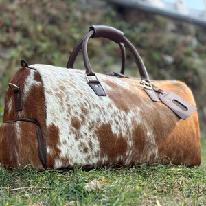 กระเป๋าหนังวัวแท้ทรงดัฟเฟิล หนังแท้ น้ำหนักเบา ทำมือ ทนทาน แฟชั่น ซิป พกพาสะดวก สำหรับเดินทาง สไตล์วินเทจ ขนาดใหญ่ - Product Image 1