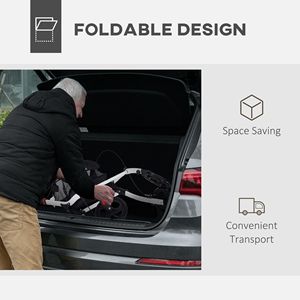Deambulatore Leggero con Ruote e Vano Portaoggetti, Doppi Freni, Altezza Regolabile per Anziani - Bianco - Product Image 6