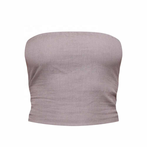 Tops Cortos de Verano 2026 a la Moda para Mujer, Sin Tirantes, Tipo Bandeau, Básicos, Sin Espalda, Sin Mangas, Diseño Lindo para Salir, Talla Única - Product Image 5