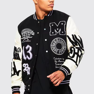 Blouson Bomber Varsity All-Black Stealth en toile mate à col montant, respirant, pour l'hiver, avec poches de sécurité discrètes - Product Image 1
