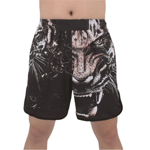 Shorts de sport imprimé tigre pour hommes, séchage rapide, coupe régulière, polyester respirant, léger, entraînement, gym, fitness, sport - Product Image 1