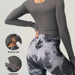 Women Breathable <b>Long</b> <b>Sleeve</b> <b>Base</b> <b>Layer</b> Poly Spandex Gym Compression Shirt Custom Label Fitness Rash Guard Bulk - Product Image 4