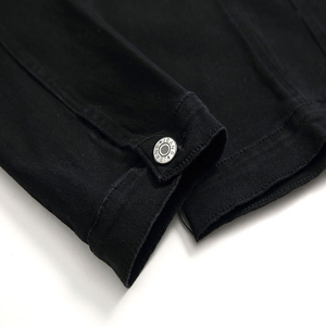 Custom Button up Solid <b>Men</b> Jackets Color Black and White OEM Wholesale Fashionable <b>Men</b> Denim <b>Jean</b> Jacket - Product Image 6
