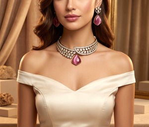 Women's <b>Gold</b> Plated Crystal Rhinestone Necklace Earrings Set Pear Cut Water Drop Classic Wedding Jewelry Alloy Fashion Set - Product Image 1