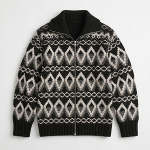 Sudadera con capucha de punto gofrado grueso para hombre, corte holgado, con cremallera, bolsillo canguro, puños acanalados, color liso, estilo casual urbano - Product Image 3