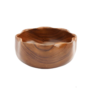 Bol en bois d'acacia massif de forme carrée, décoratif et sculpté, artisanat indien. - Product Image 3