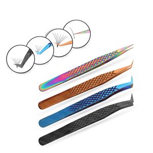 Pinzas de pestañas de precisión puntiagudas de acero inoxidable de diseño único que le permiten crear el aspecto llamativo de las pestañas que desea - Product Image 2