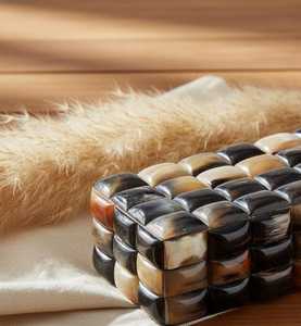 Handcrafted Natural Buffalo Horn Jewelry <b>Box</b>: Rustic Mosaic <b>Trinket</b> Organizer | rectangular decorative <b>box</b> Handmade MDF - Product Image 4