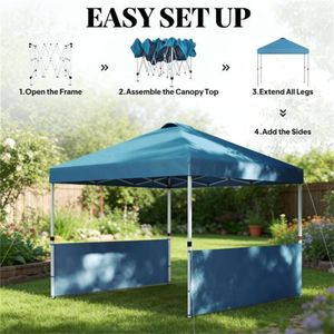 Carpa Plegable Azul Marino, Toldo, Pérgola, Refugio Versátil para Exteriores - Product Image 4