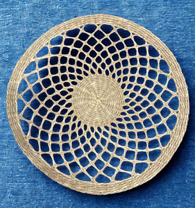 Mantel Individual Redondo Clásico de Pasto Marino Natural, Tejido a Mano, Decoración de Comedor Ecológica, Mantel Individual Sostenible, Exportación Global - Product Image 1