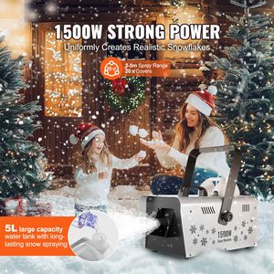 Macchina per Neve 1500W ad Alta Produzione, Generatore di Fiocchi di Neve con Serbatoio d'Acqua da 5L, 2 Telecomandi, Batteria ad Alta Potenza - Product Image 2
