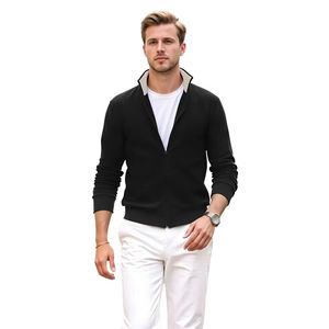 Cárdigan de Lana Tejido para Hombre al por Mayor con Diseño de Cremallera y Logotipo Personalizado para Mercancía de Marca Otoño-Invierno - Product Image 4