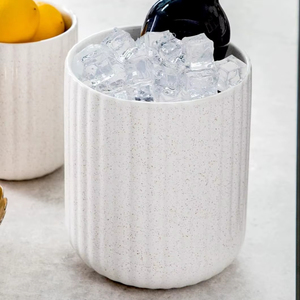 Fine Porcelain <b>Utensil</b> <b>Holder</b> Vertical Rib Texture Smooth Glaze Chip Resistant Stable Base <b>Kitchen</b> Counter Storage Organizer - Product Image 5