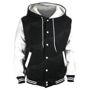 Chaqueta Varsity Personalizada para Hombre con Capucha, Chaqueta Bomber con Botones a Presión y Bloques de Color, Sudadera Casual Estilo Streetwear - Product Image 2
