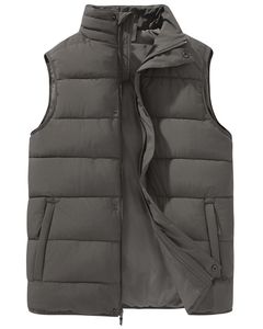 Chaleco Acolchado Reversible de Invierno para Hombre, Chaqueta sin Mangas con Cierre, Relleno de Poliéster, Cortavientos, Color Sólido, Ropa Exterior Informal - Product Image 3