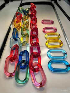 Eslabones de Cadena de Resina Transparente Coloridos para Decoración de Paredes, Proyectos de Bricolaje, Decoración Moderna Removible para Interiores del Hogar - Product Image 3