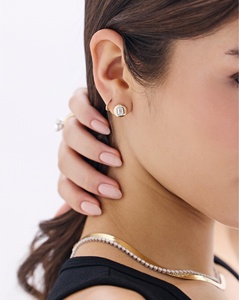 Diamond <b>Stud</b> <b>Earrings</b> Bezel Set <b>Emerald</b> Cut Lab Grown Push Back Minimalist Everyday Wear Jewelry Custom 14K Solid Gold Wholesale - Product Image 2