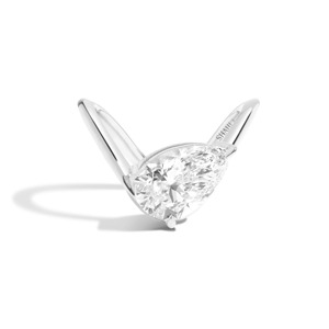 Zaha Curve 14K Solid Gold Diamond Engagement <b>Ring</b> with Pear Design for <b>Wedding</b> & Anniversary - Product Image 5
