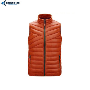 Gilet matelassé bleu pour homme, col montant, fermeture éclair sur le devant, imperméable, coupe-vent, vêtements d'extérieur décontractés, vêtements d'hiver, 100% polyester - Product Image 3