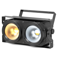 U`King 2 Eyes LED Cob Blinder Strobe DJ Spotlights DMX Activado por Sonido 2x100W 2 en 1 Blanco Frío y Cálido Luces Cegadoras de Audiencia Par Light