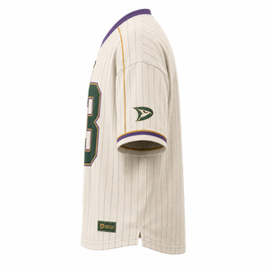 Men's <b>Soccer</b> Jersey V-Neck Pinstripe Mesh Short Sleeve Breathable Athletic Wear Number 03 Embroidery Front Logo - Product Image 5