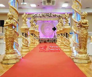 Pilier de passerelle de réception de mariage Hindu, décor de pilier de passerelle de mariage traditionnel avec Ganesha dernier pilier de passerelle de mariage en FRP - Product Image 5