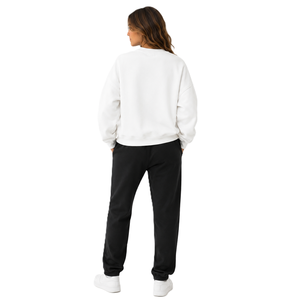 Sudaderas de cuello redondo para mujer al por mayor, con bordado de apliques personalizado, de algodón polar, estilo oversize, de marca privada, de fábrica. - Product Image 2