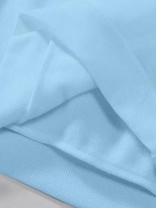Light Blue Embossed Women's Oversized Hoodie Casual Soft Fleece Pullover Sweatshirt Daily Wear Winter Fashion Top Front - Product Image 6