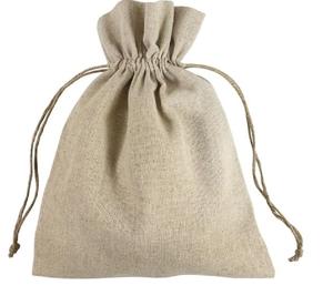 Bolsa con cordón de lino y algodón estampada, embalaje de dulces para regalo de té, pequeña bolsa de lona con cordón - Product Image 6