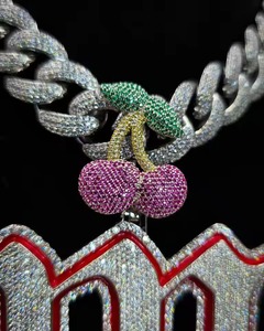 925 <b>Silver</b> Rose Gold Plated Crown Pendant With Moissanite Baguette Cut Stone Luxury Themed Charm For Everyday Wear Jewelry - Product Image 2