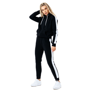 Ensemble de jogging 2 pièces pour femme : sweat à capuche à manches longues et pantalon de survêtement – Service OEM personnalisé - Product Image 1