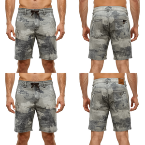 Vintage Washed Men's Shorts with <b>Abstract</b> Artistic Detailing Premium Casual Construction and Modern Style - Product Image 4