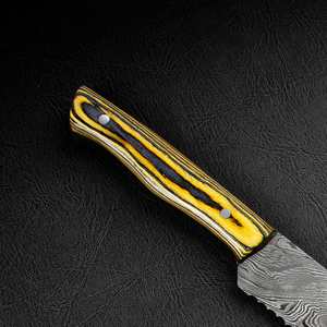 Cuchillo de Cocina para Pan, Hecho a Mano, de Acero de Damasco Forjado, con Hoja Dentada y Mango de Madera Ambidiestro, para Uso Industrial - Product Image 3