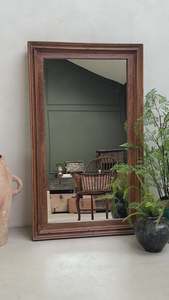 Antique Rustic <b>Wooden</b> Wall <b>Mirror</b> Solid Timber Rectangular Vanity Frame Farmhouse Entryway Mantel <b>Bathroom</b> Living Room - Product Image 2