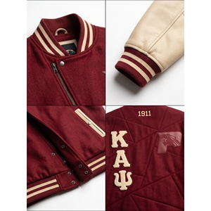 Chaqueta Varsity Personalizable para Hombre, de Lana y Cuero, Estilo Asimétrico Vanguardista, con Cierre, Talla 3XL, OEM - Product Image 4