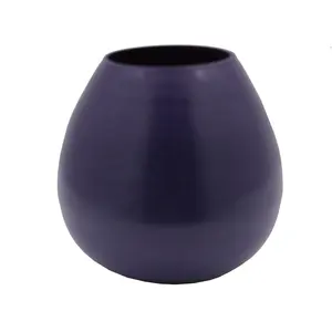 Decorazione domestica splendido vaso da fiori in vetro di colore viola opaco vaso da fiori in stile moderno fatto a mano su misura