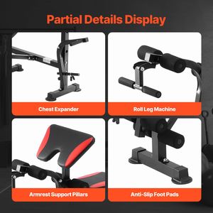 Panca Piana Multifunzione Regolabile da 300 kg per Allenamento Completo del Corpo, Ideale per Palestra Domestica, Esercizi di Pressione e Sit-up - Product Image 5