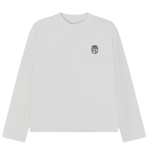 T-shirt en coton à manches longues coupe ample pour homme, avec petit imprimé sur la poitrine, col rond, décontracté, pour le quotidien, style streetwear, fournisseur OEM en gros - Product Image 1