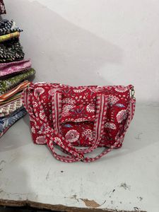 กระเป๋าโท้ทลายเรขาคณิตแบบควิลท์พิมพ์ลายด้วยมือพร้อมหูหิ้วริบบิ้น กระเป๋าผ้าฝ้ายพับได้ เป็นมิตรกับสิ่งแวดล้อม ใช้สะพายไหล่ - Product Image 4