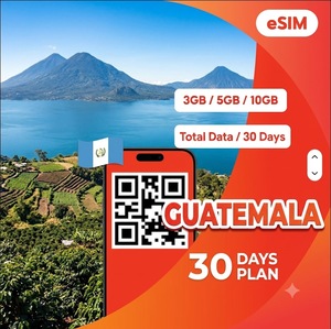 eSIM Guatemala 3GB 5GB 10GB por 30 Días, Plan de Datos de Viaje Prepagado 4G/5G con Internet de Alta Velocidad y Activación Instantánea por QR - Product Image 1