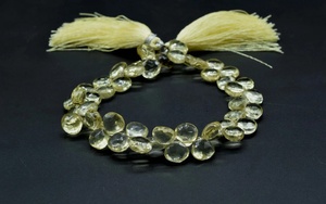 100% cuentas en forma de corazón facetadas de cuarzo limón Natural para la fabricación de joyas cuentas Briollette de piedra de llegada - Product Image 2