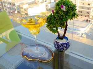 Sous-verres personnalisés en agate rose, bleu, blanc, vert, pierre précieuse, tranche de cristal, avec bord doré en résine, tapis de dessous de verre en pierre - Product Image 4