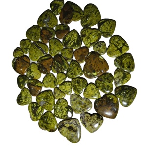 Vente en gros de pierres précieuses en opale verte naturelle polie certifiées par un tiers, taille cœur, pierres brutes, 20-45 mm, pour la fabrication de bijoux - Product Image 5