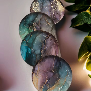 Handmade Resin <b>Coaster</b> <b>Set</b> For Anniversary Gift And Stylish Home Decoration - Product Image 1