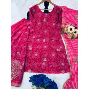 Hermosa parte superior e inferior de mujer con Dupatta para fiestas Conjunto elegante - Product Image 4