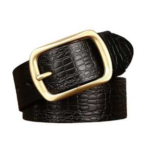 Accesorios para Hombre, Cinturones Formales de Lujo, Cinturón 100% de Cuero Genuino Original con Hebilla de Latón, la Mejor Calidad, Hecho en India - Product Image 1