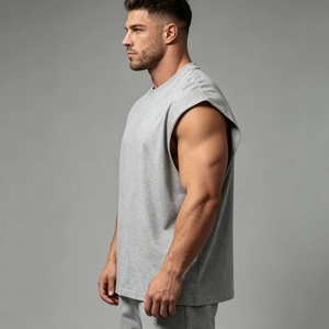 Custom Boxy Fit <b>Sleeveless</b> Acid Washed <b>Tshirts</b> Vintage DTG Printed Men's Tank Tops Screen Men's Breathable Mesh Tank Top Quick - Product Image 5