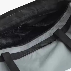 Gray Nylon <b>Duffel</b> <b>Bag</b> 30-<b>40L</b> with Shoulder Strap and Zipper Pockets - Product Image 5