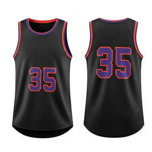 Maillot de basket-ball personnalisé avec logo, sans manches, léger, pour l'entraînement et les tournois, en polyester. - Product Image 1