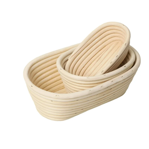 <b>Bread</b> Banneton Proofing <b>Basket</b>, Oval <b>Bread</b> Proofing <b>Basket</b>, Rattan Banneton <b>Basket</b> Dough Proofing Bowls With Liners From Vietnam - Product Image 2